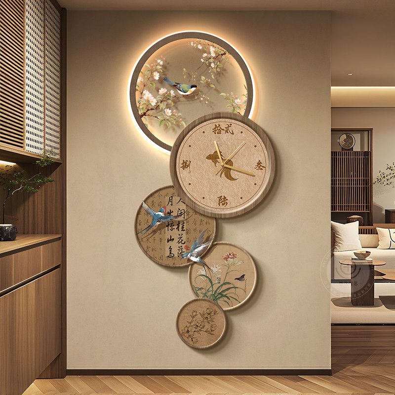 Interior Design Vintage Modern - 中国風ビッグサイズ時計壁ヴィンテージインテリアアート壁画ファッションクリエイティブ壁時計デザイン美的時計家の装飾