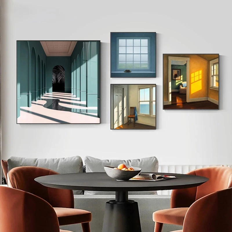 Interior Design Poster - 北欧窓外風景キャンバス絵画プリント風景インテリア壁アートポスターキャンバス画像家の装飾用