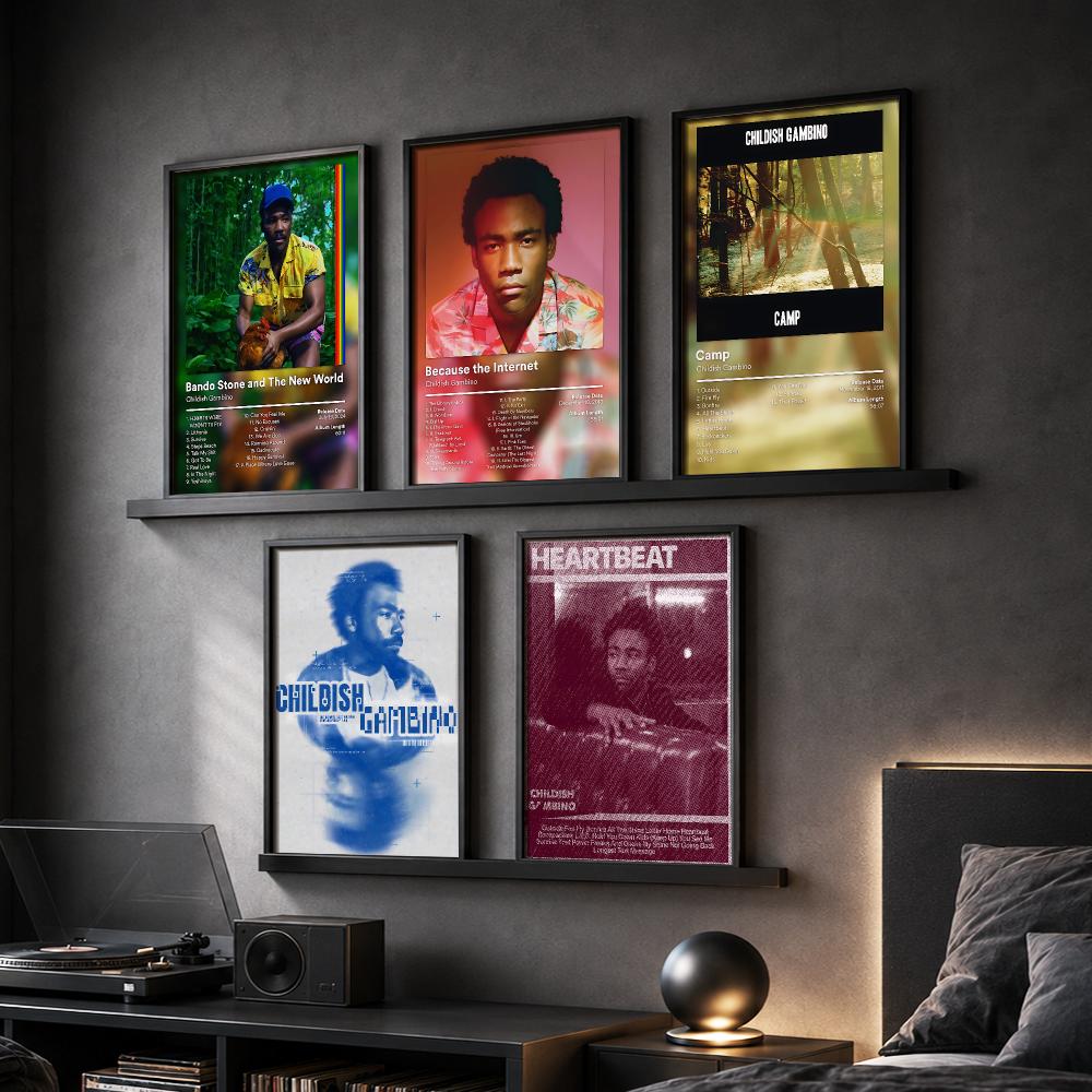 Interior Design Poster - C-Childish Gambino 音楽アルバム絵画書道キャンバスポスター廊下寝室リビングルームホームバー装飾インテリア壁