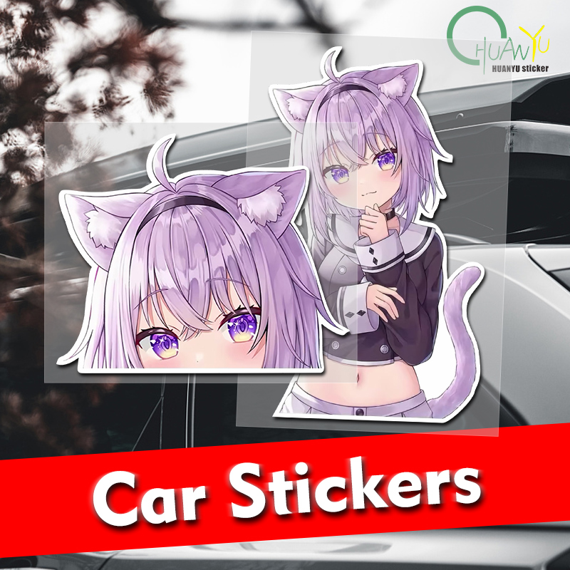 Interior Design Quotes - ホロライブ猫又おかゆかわいい壁ステッカー防水ビニールアニメデカールリビングルームバスルーム寝室コンピュータ装飾