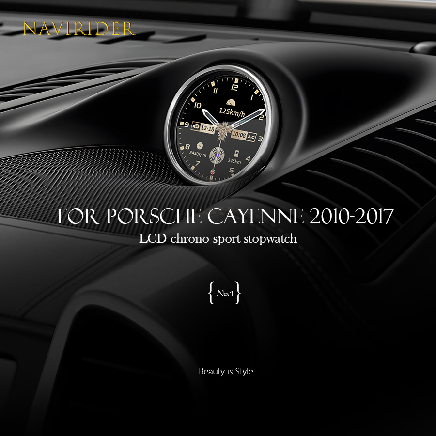 Interior Design Consultant - 工場スタイルOEM 1:1デザイン多機能LCDクロノスポーツストップウォッチ ポルシェカイエン2010-2017車内アップグレードキット