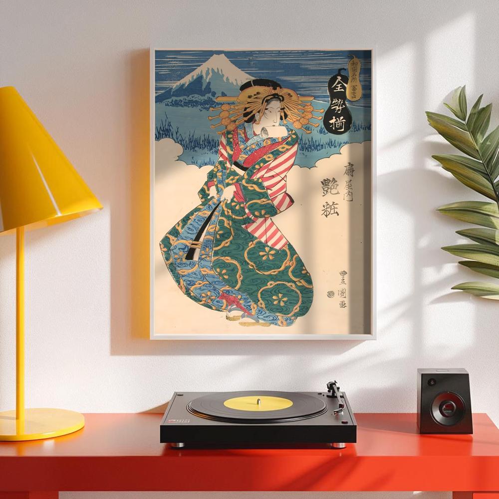 レトロな日本の芸者ポスター ミニマリストで簡単に貼れるウォー - Interior Design Poster のレビューと価格