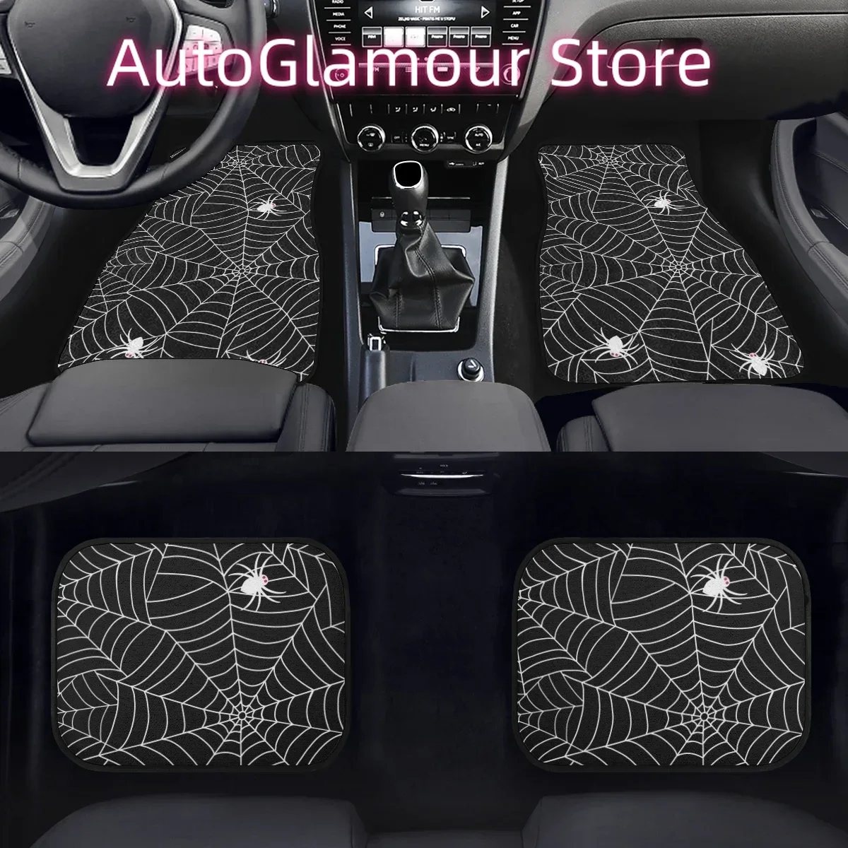 黒蜘蛛の巣デザイン車のフロアマットプロテクター洗える滑り止め - Interior Design Web Free のレビューと価格