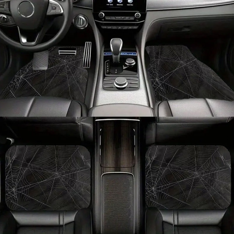 5枚入り 蜘蛛の巣模様 車用フロアマット |   ポリエステ - Interior Design Web Free のレビューと価格