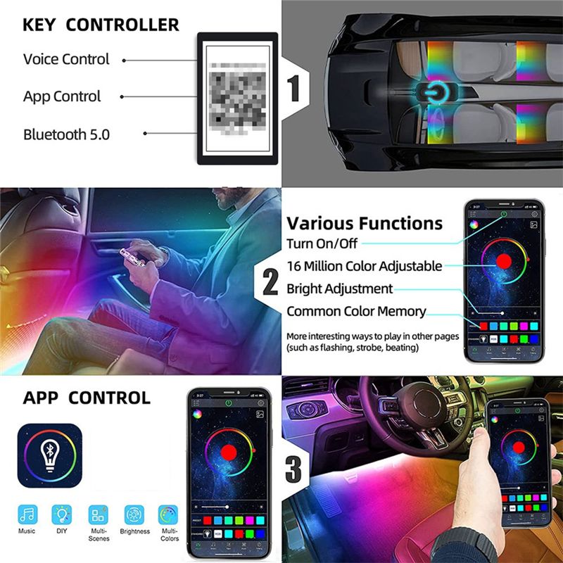 A30F-Car LEDライト インテリアスマートライト ア - Interior Design Apps のレビューと価格