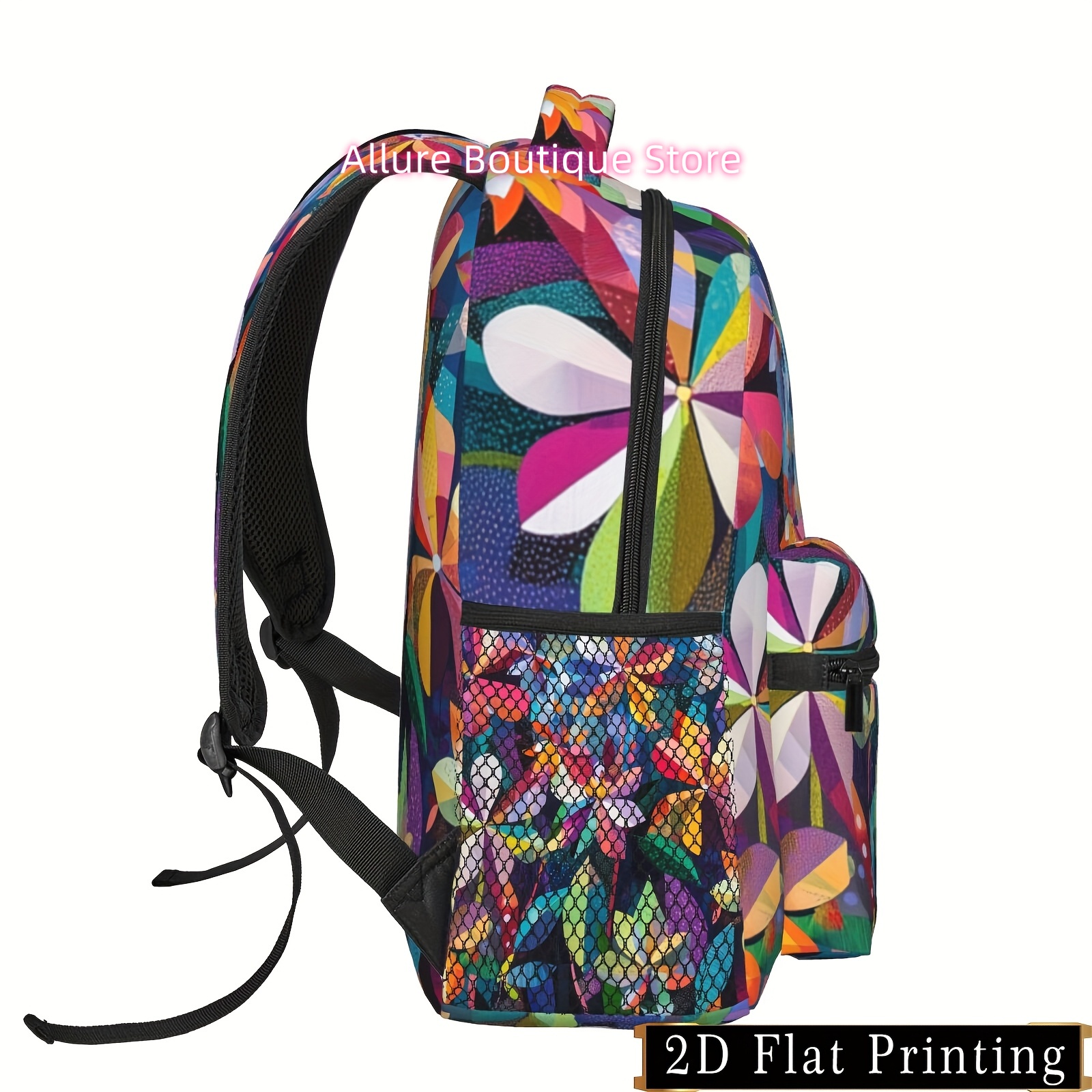 若い学生向けの鮮やかなプリント入りバックパック。カラフルな風 - Interior Design Its のレビューと価格