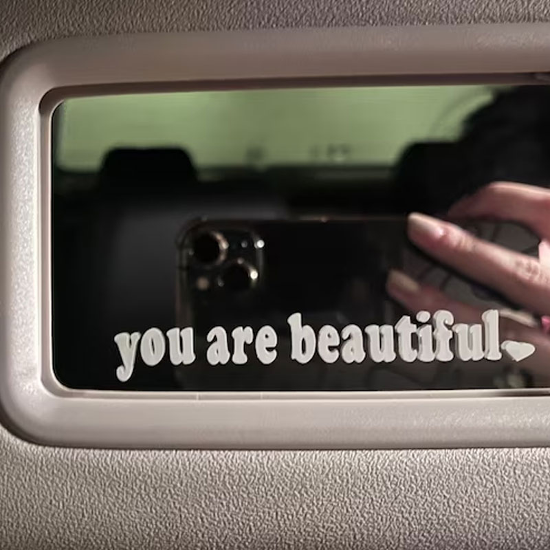 テキスト車のステッカーあなたは美しいインテリア装飾バックミラ - Interior Design Quotes のレビューと価格