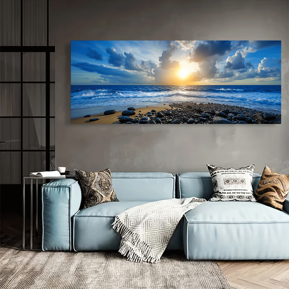 1PC-キャンバスポスター非フレーム化された海の夕日ビーチパ - Interior Design Poster のレビューと価格